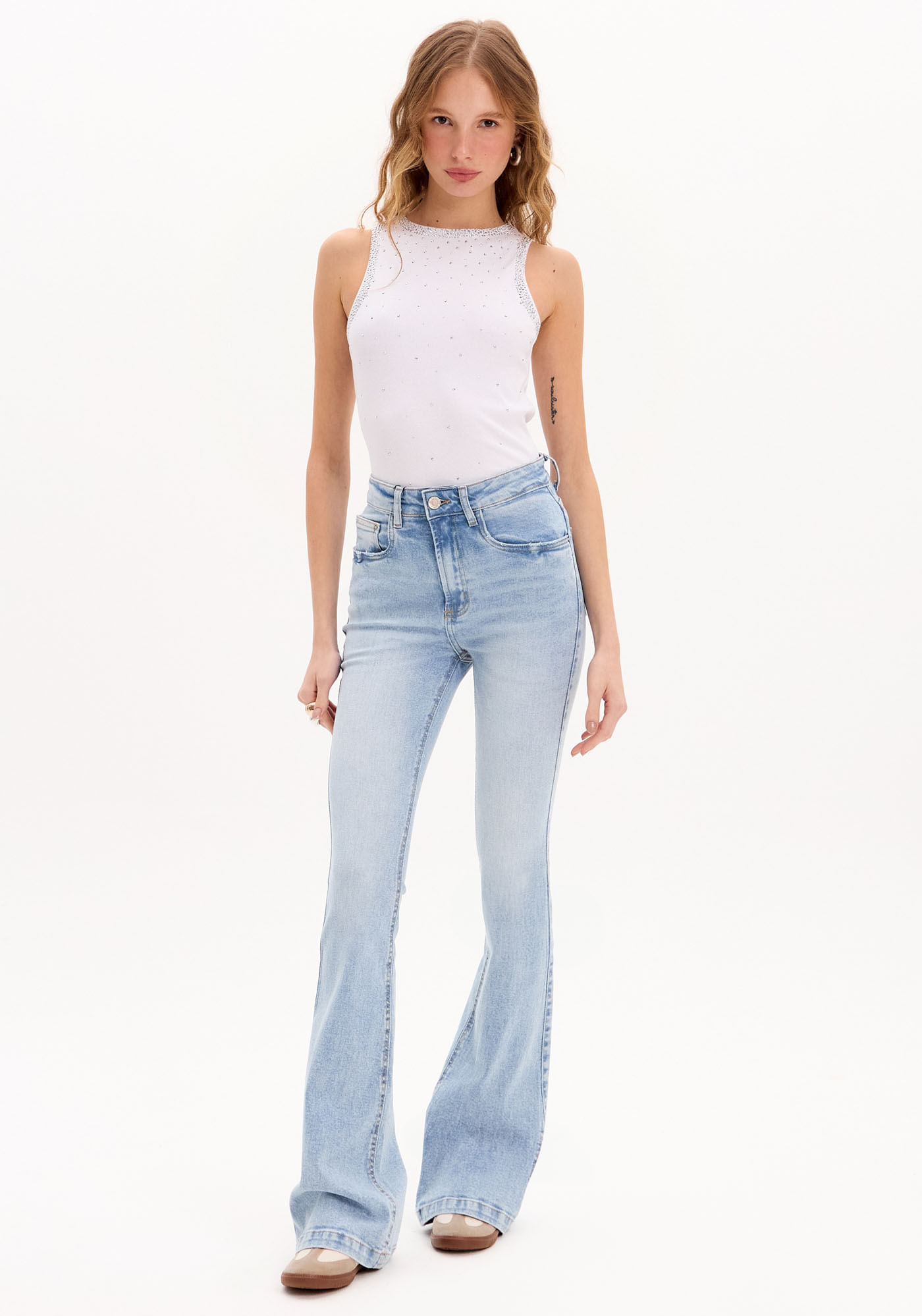 Calça Jeans Flare Cintura Alta