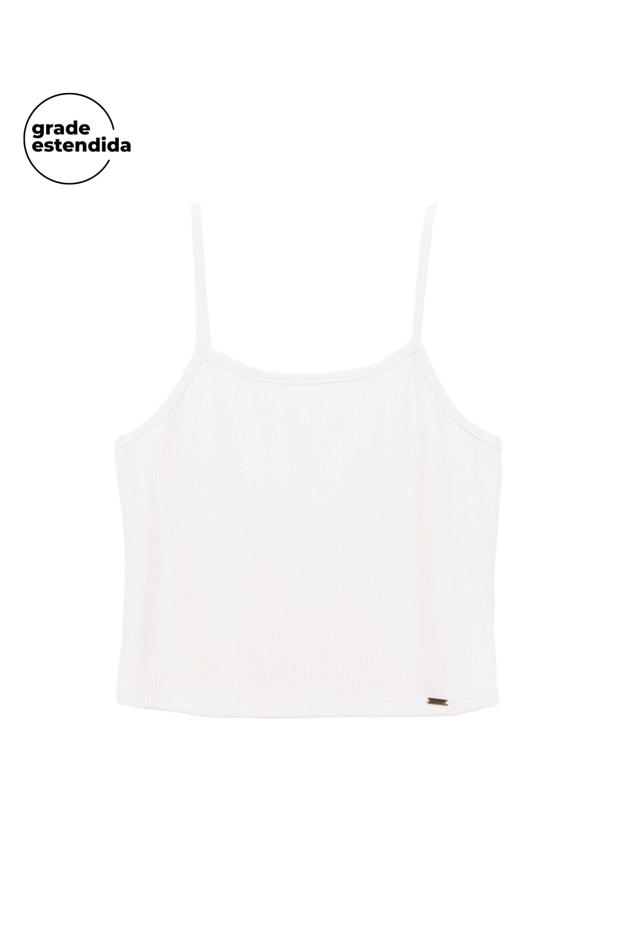 Cropped Regata Feminino Leve Marialícia Branco