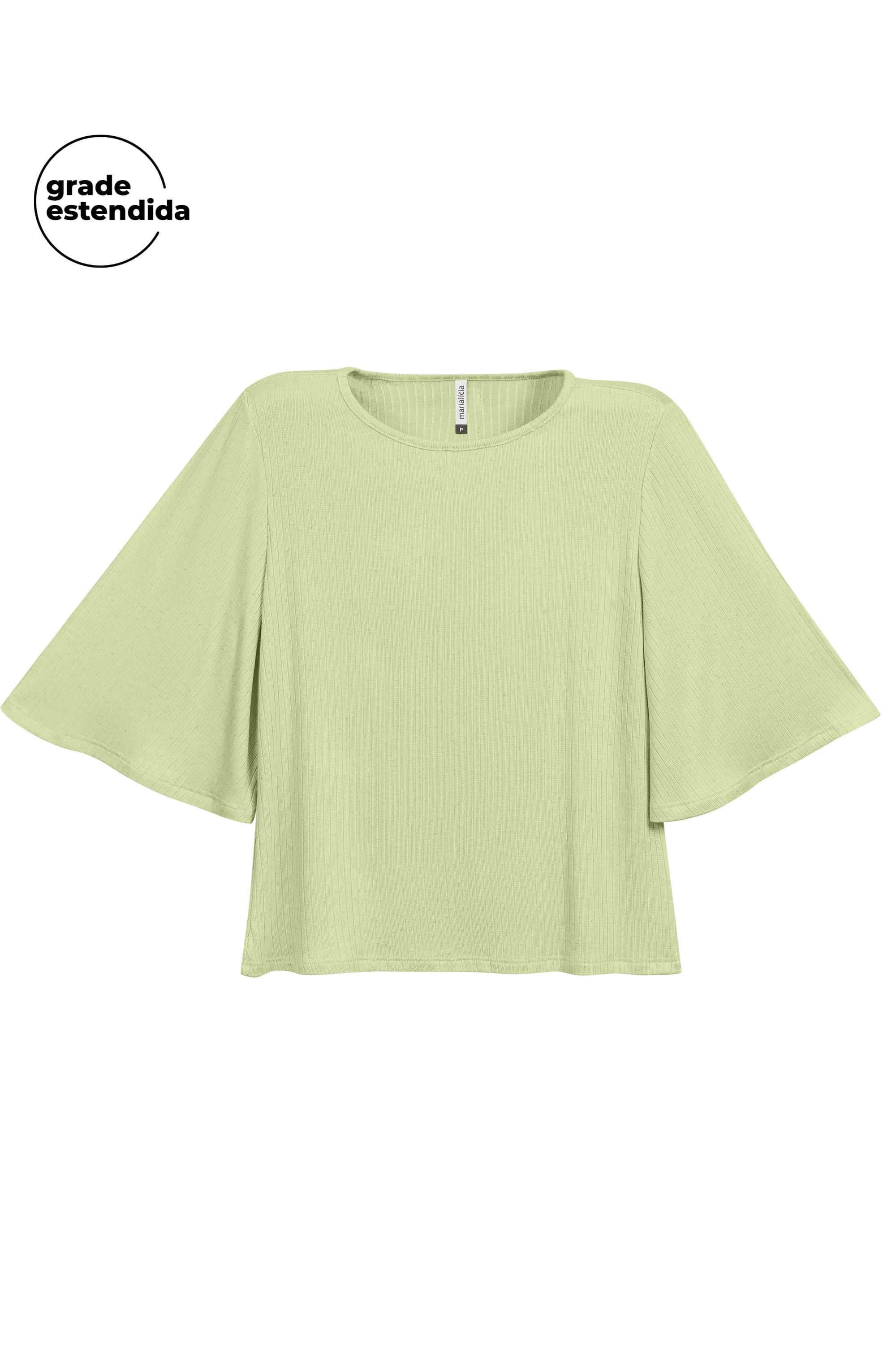 Blusa Feminina Manga Ampla Comfy Marialícia Verde