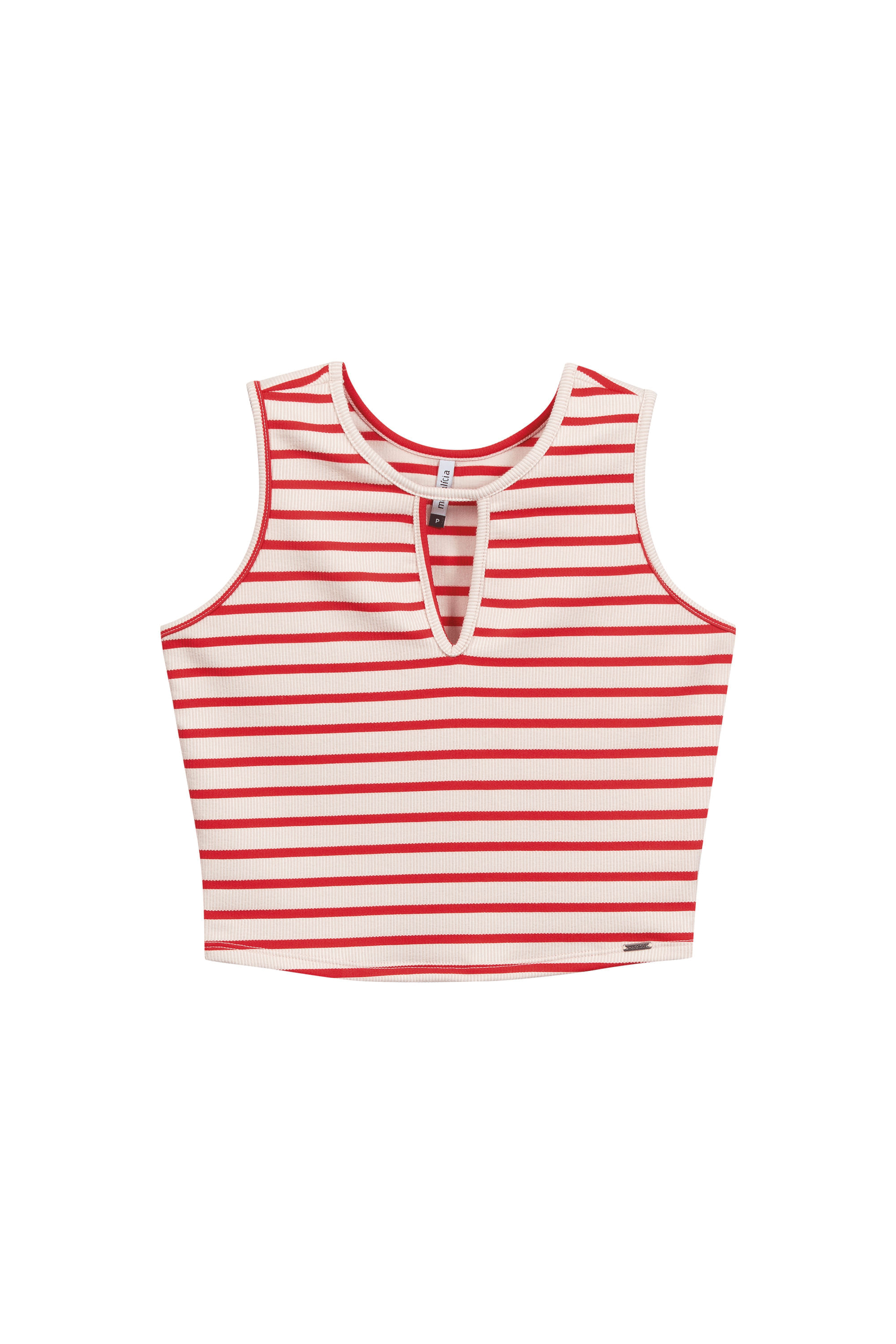 Cropped Feminino Listrado Marialícia Marrom