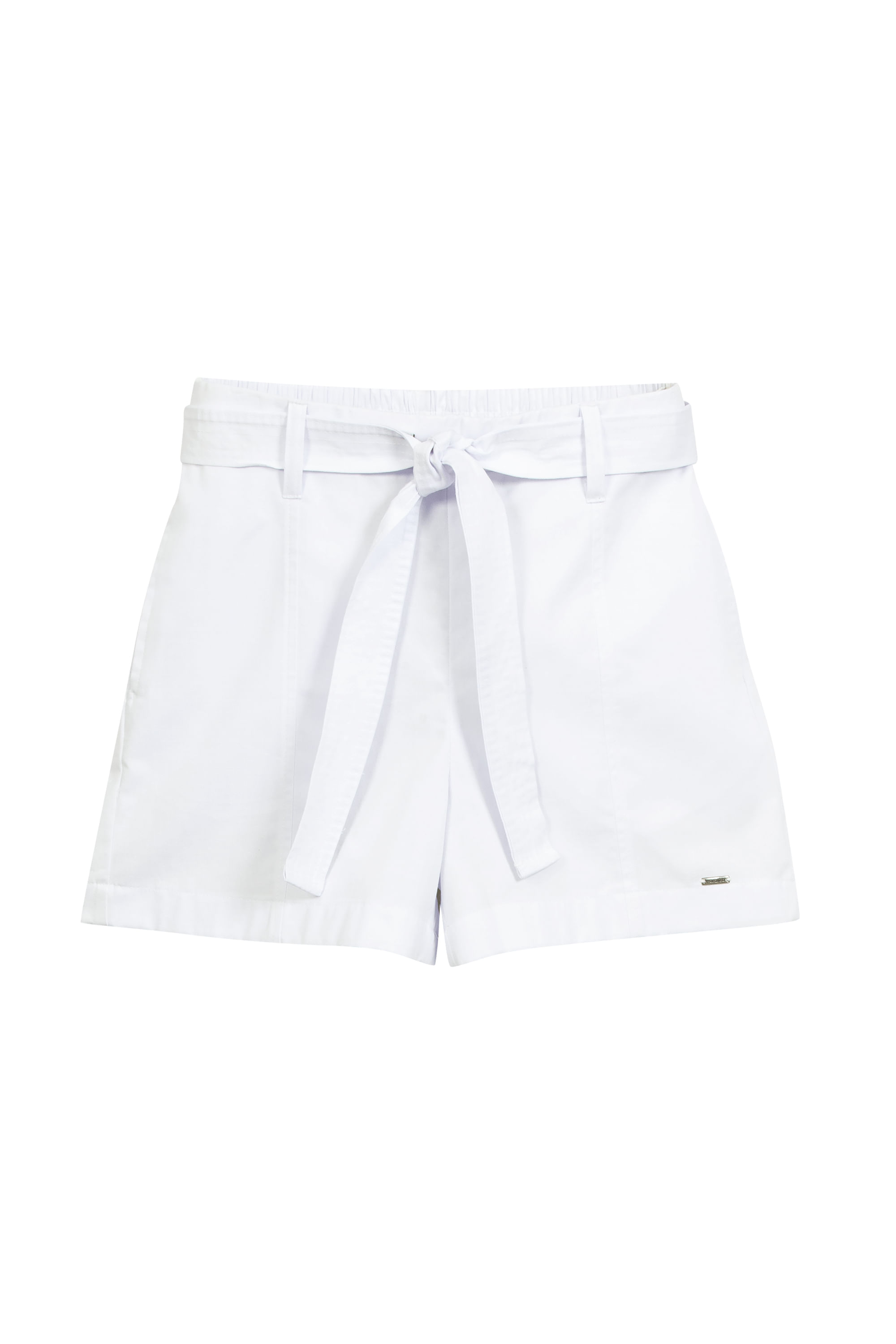 Short Feminino Em Sarja Marialícia Branco