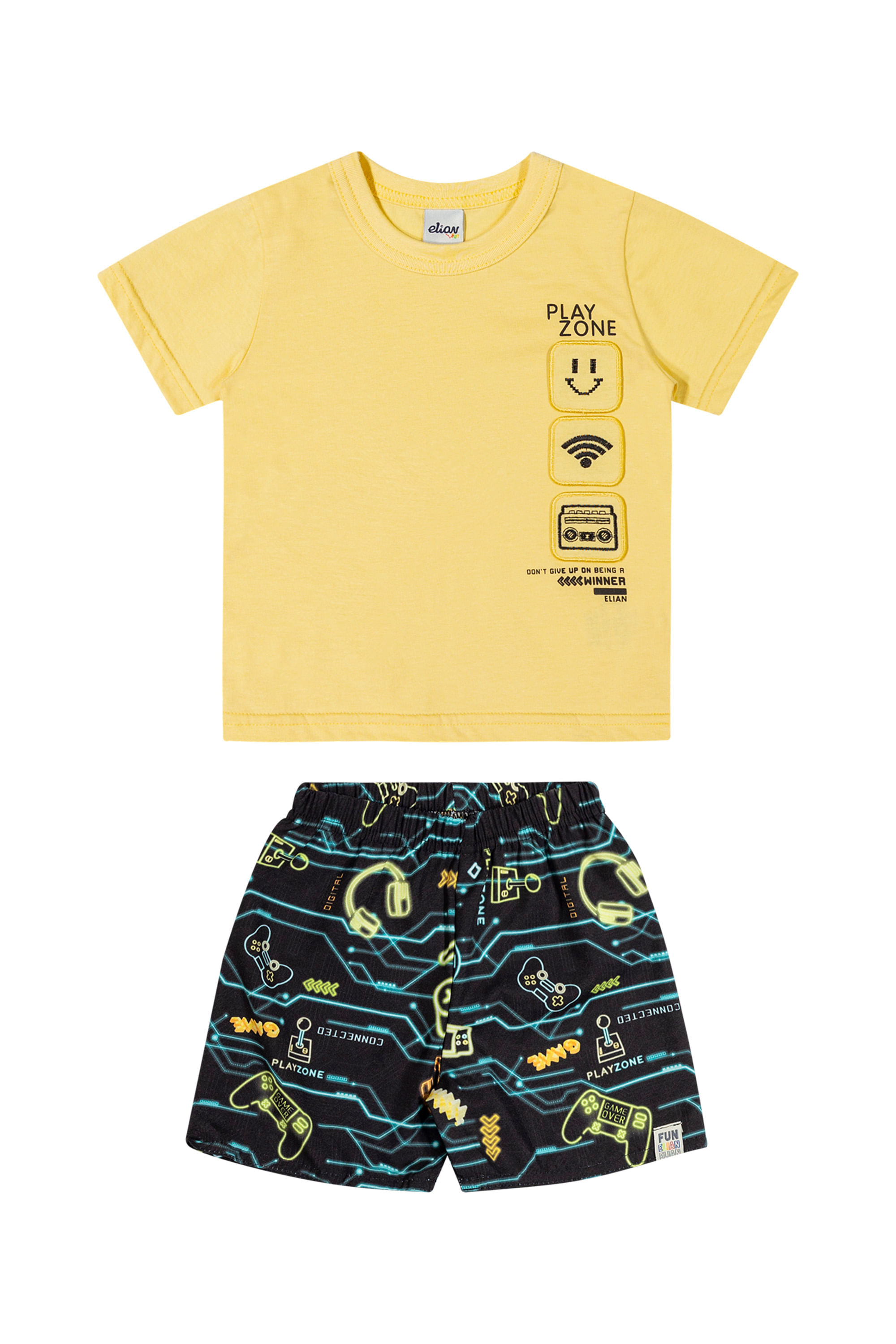 Conjunto Infantil Menino Divertido Elian Amarelo