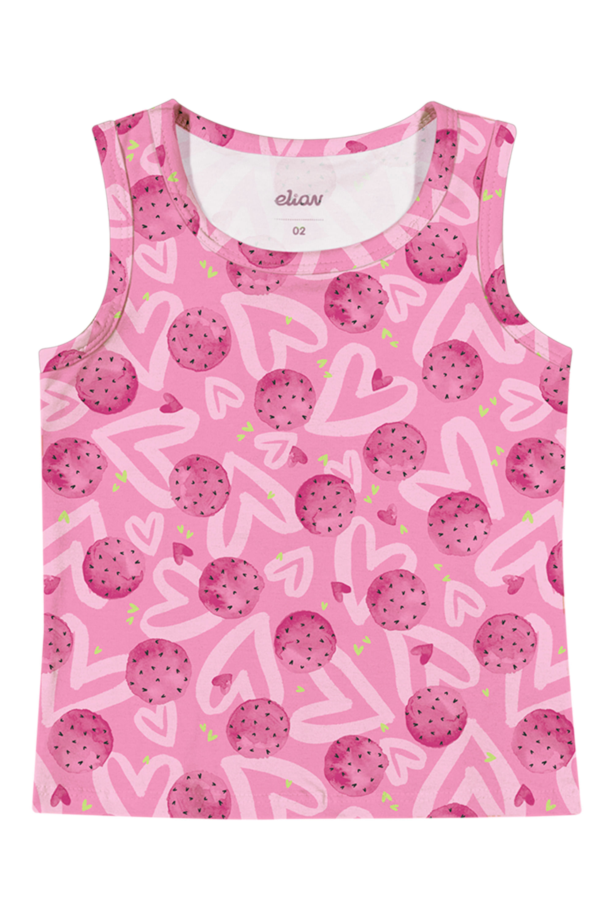 Regata Infantil Menina Estampada Elian Rosa