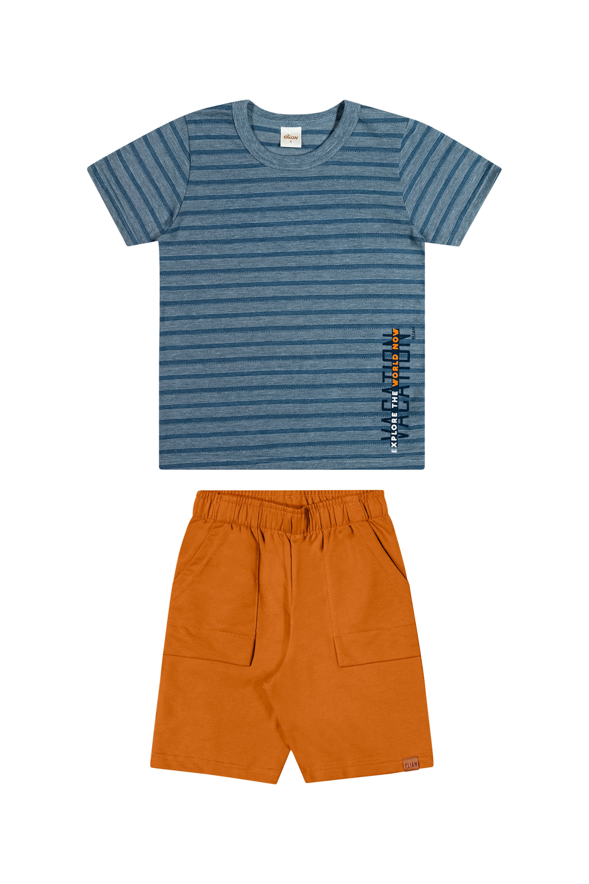 Conjunto Infantil Menino Listrado Elian Azul