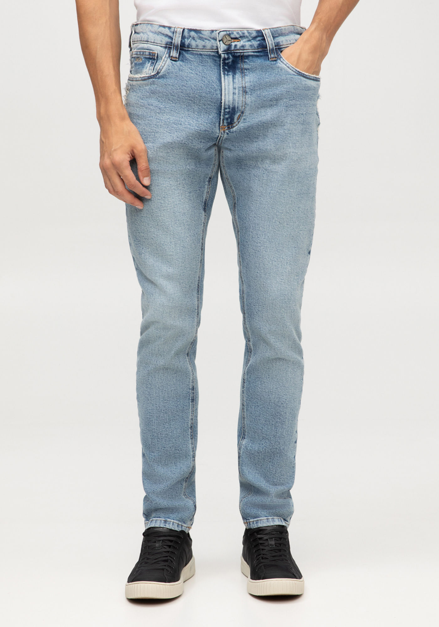 Calça Jeans Masculina Skinny Clara Marmorizada
