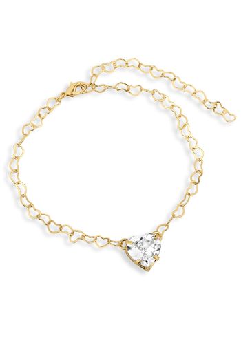 Pulseira Semijoia Elos  E Pingente Coração Cristal U / Dourado