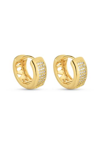 Brinco Semijoia de Argola com Micro Zircônias Cristal P U / Dourado