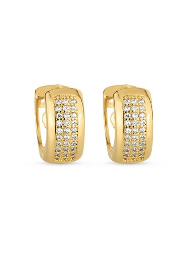 Brinco Semijoia de Argola com Micro Zircônias Cristal P U / Dourado