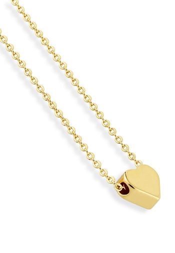 Colar Semijoia Com Pingente Coração Liso Polido U / Dourado