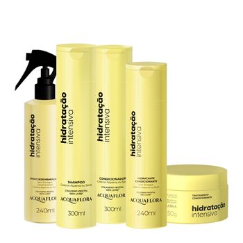 Acquaflora Hidratação Intensiva Shampoo+Cond 300ml+Masc 250ml+Hidrat. s/ Enxague+Spray s/ Enxague 240ml