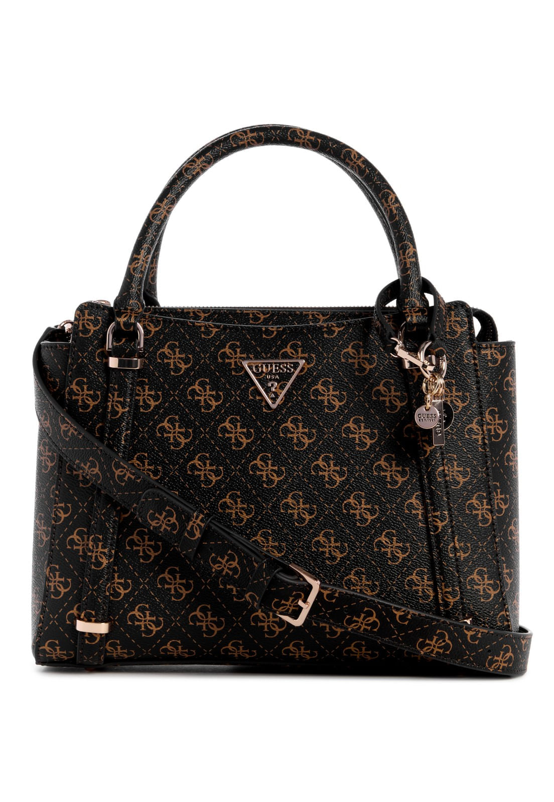 Bolsa Daryna 2 Compartimentos Satchel Marrom