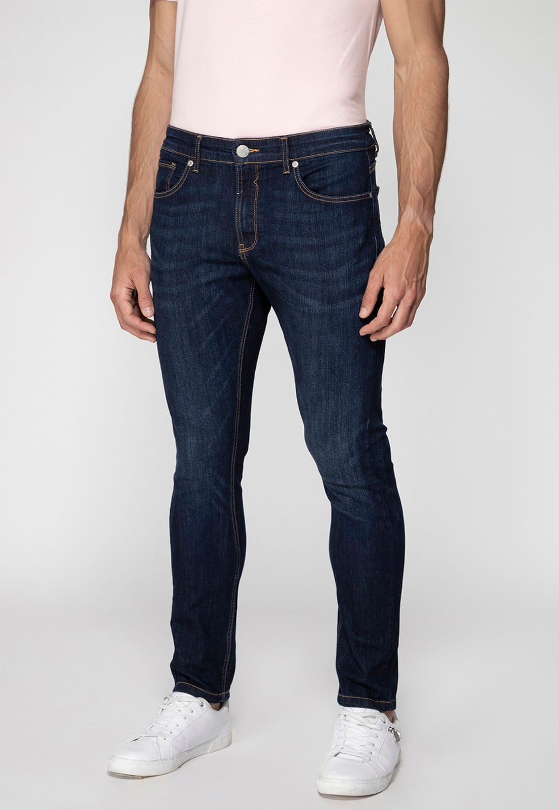 Calça Jeans Slim Tapered Azul Escuro