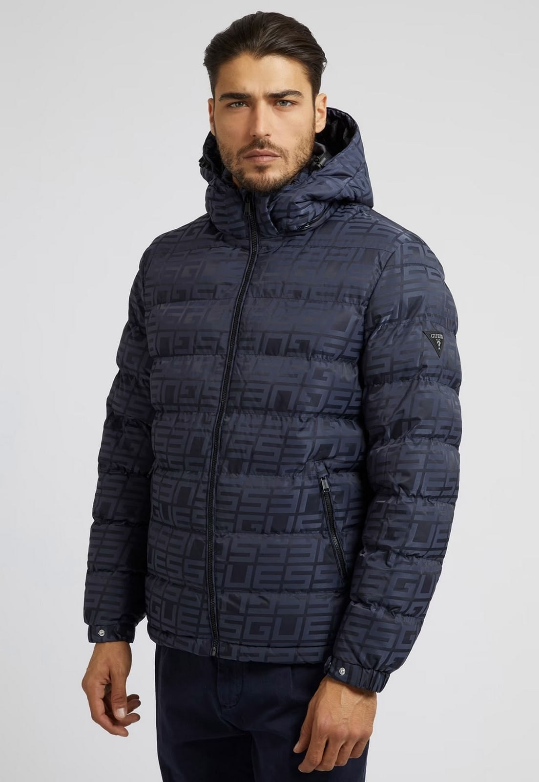 Jaqueta Puffer Logo Guess Preto