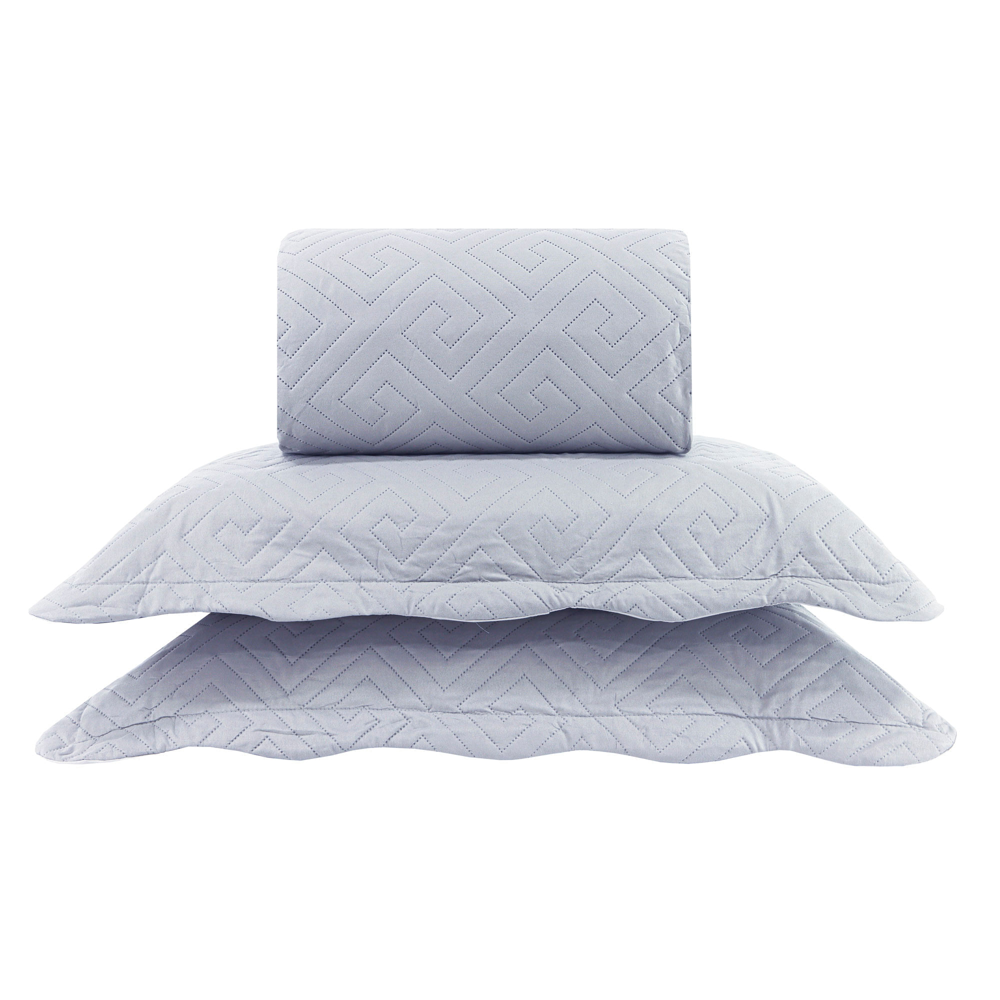 KIT CAMA  QUEEN ACETINADO ULTRASSONIC - LABIRINTO PEQUENO CINZA