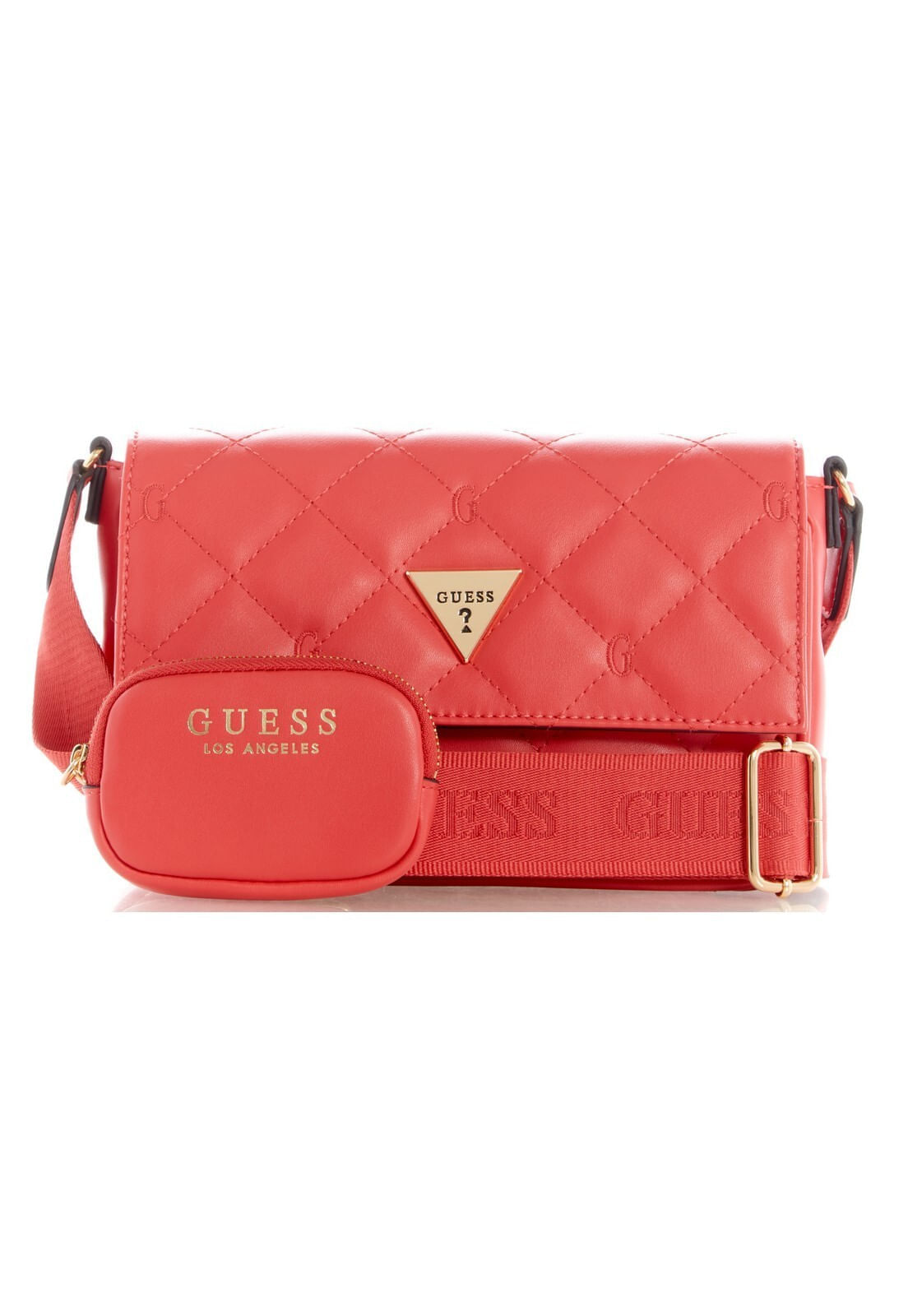 Bolsa Colton Mini Crossbody Flap Guess Rosa