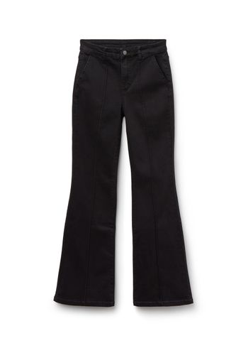 Calça Jeans Flare Com Costura Central - Preto P / Preto