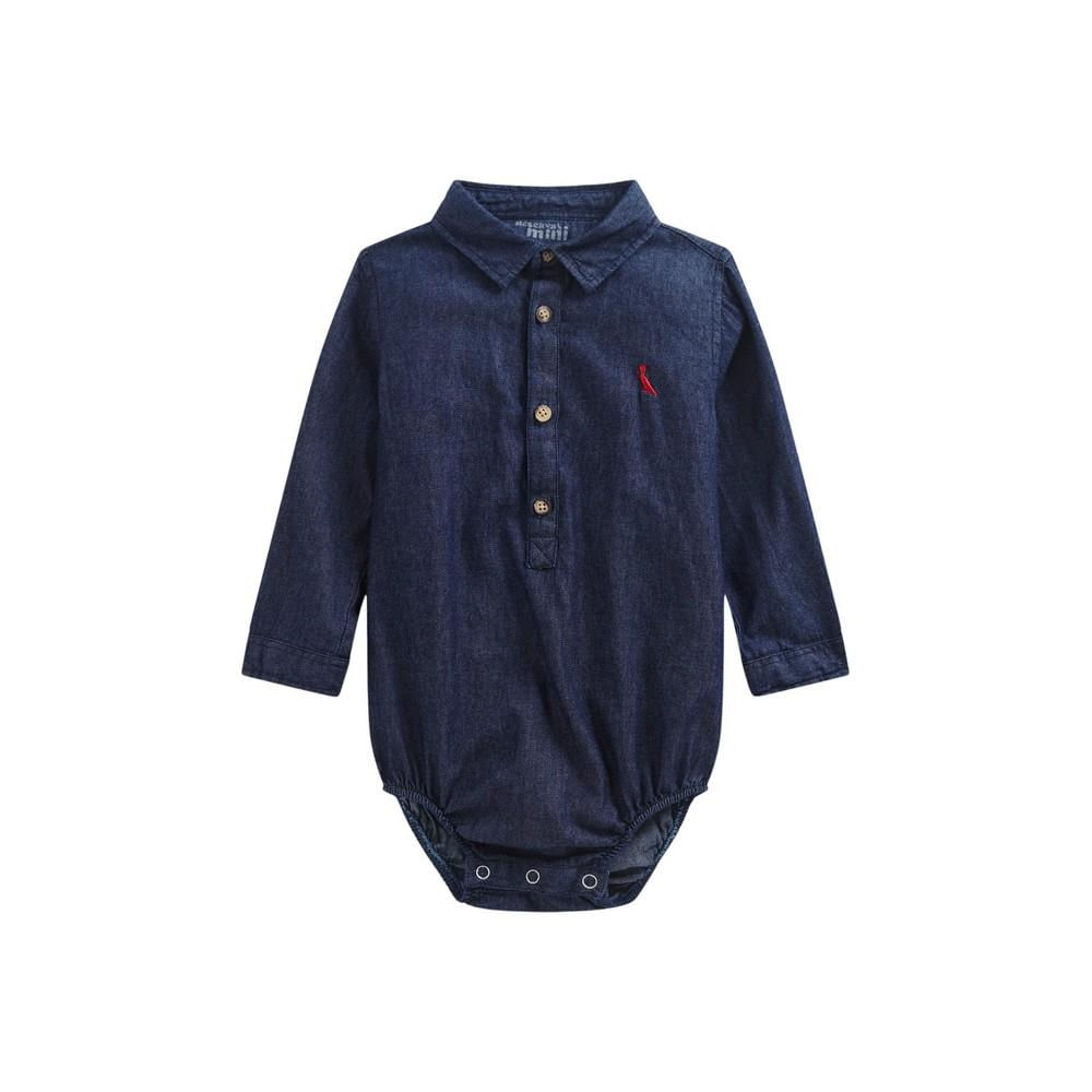 Camisa Bb Macaquinho Ml Jeans Reserva Mini