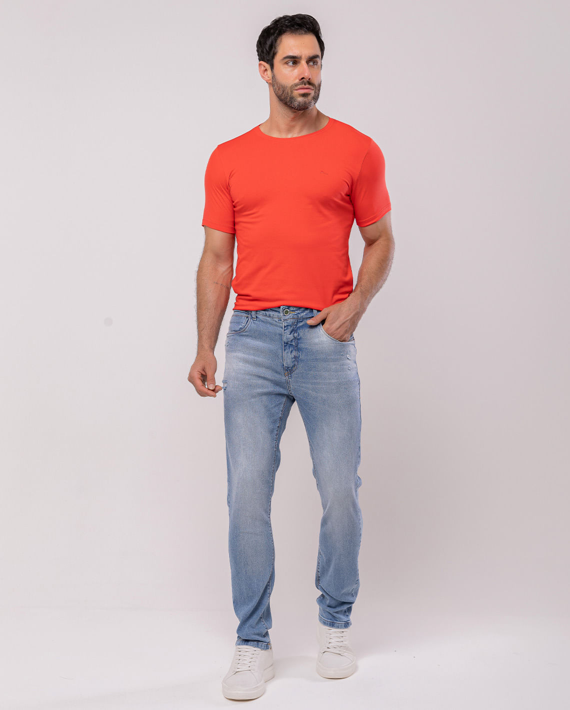 CALÇA JEANS MASCULINA SLIM FIT BÁSICA