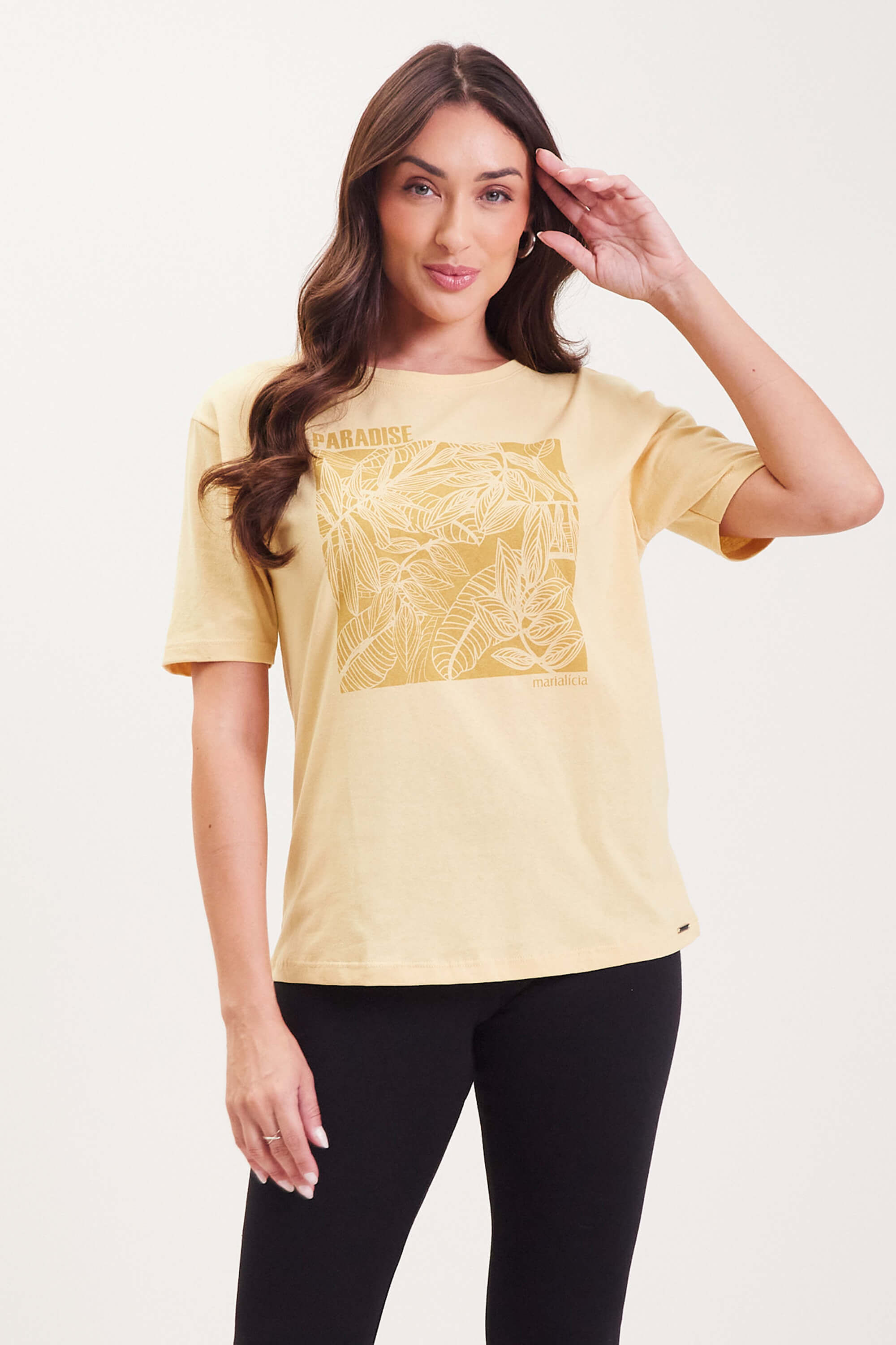 T-Shirt Feminina Folhas Marialícia