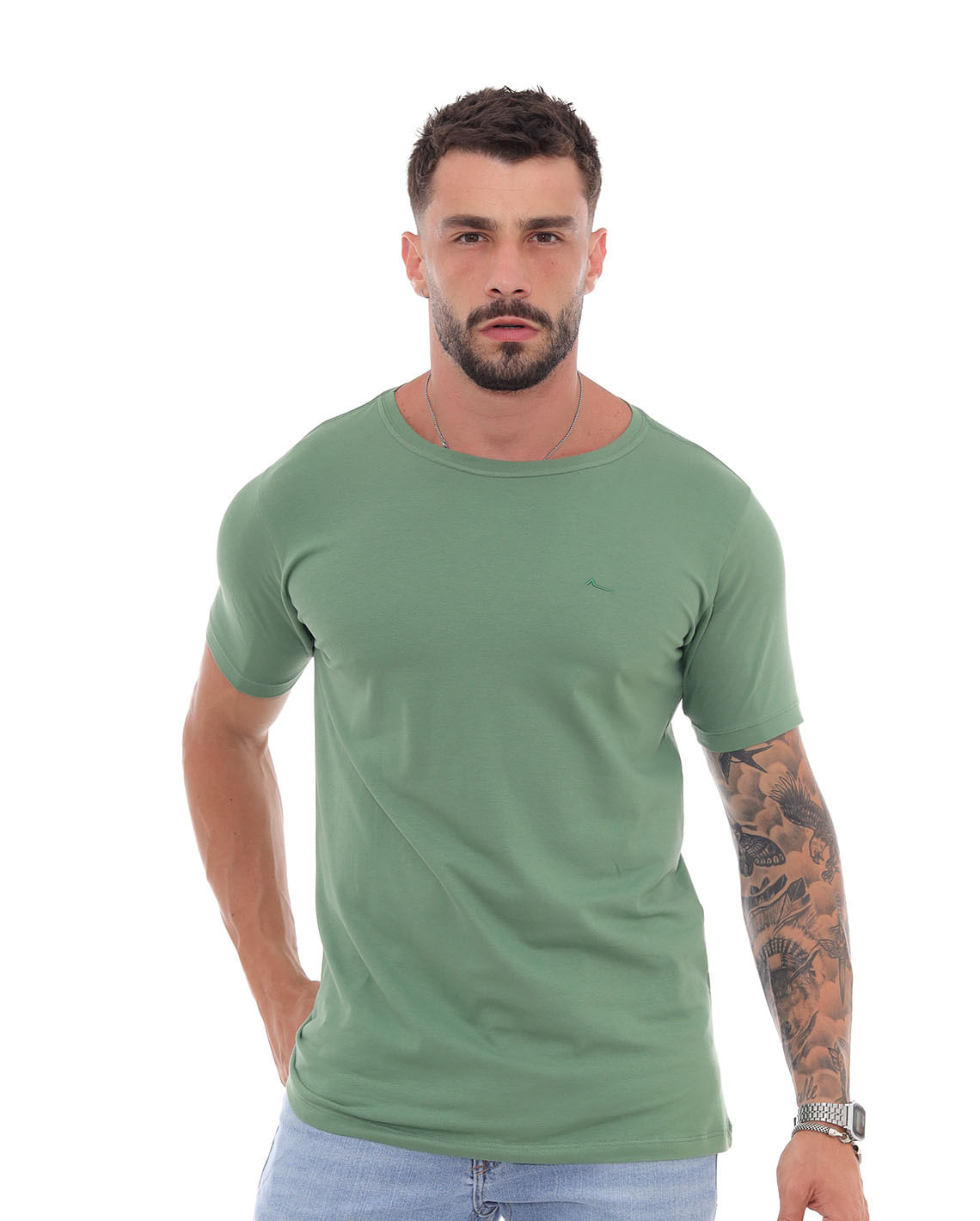 CAMISETA DE ALGODÃO EGÍPCIO MASCULINA BÁSICA 80083