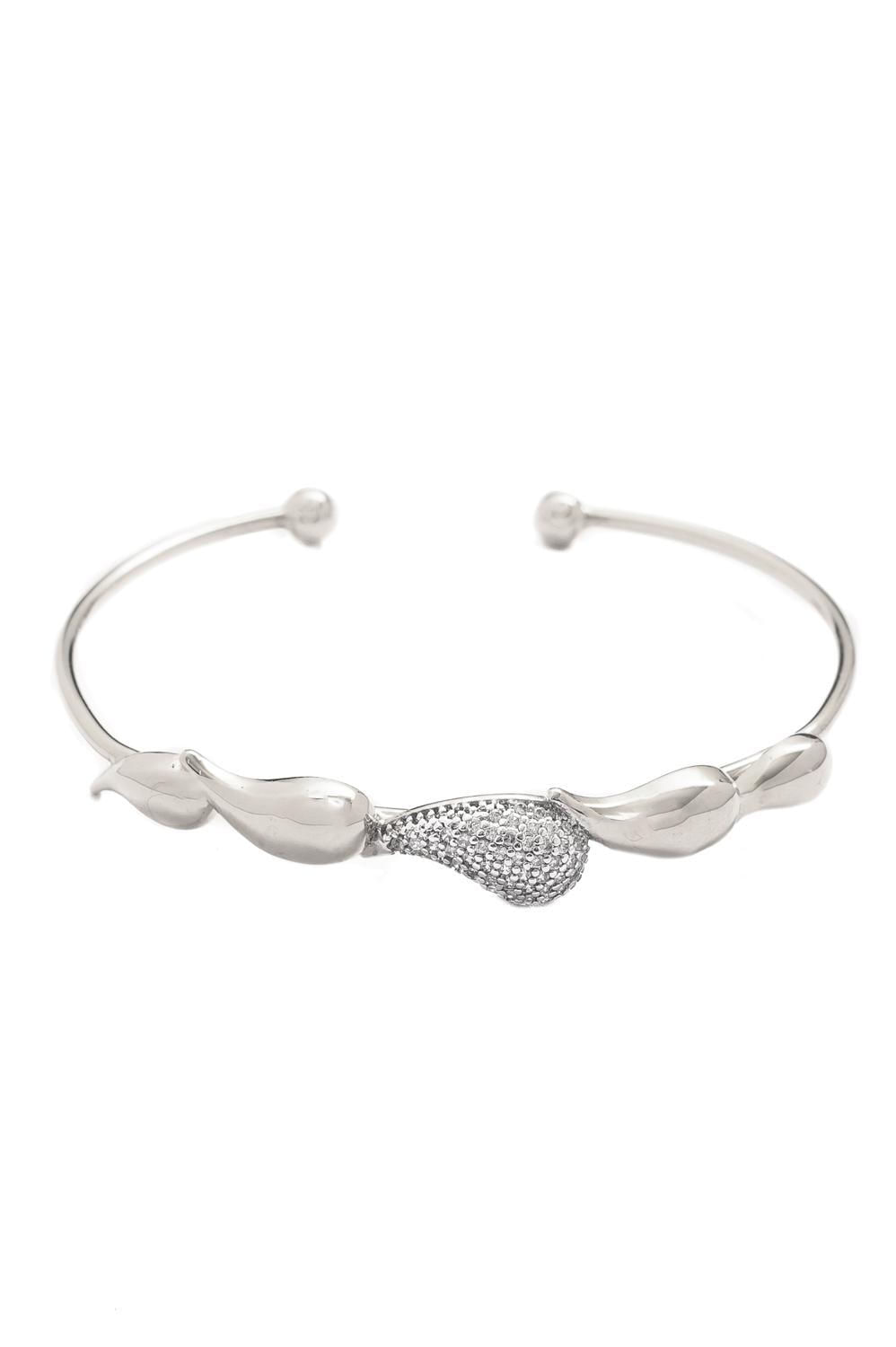 Bracelete Aqua com Banho em Ródio Branco