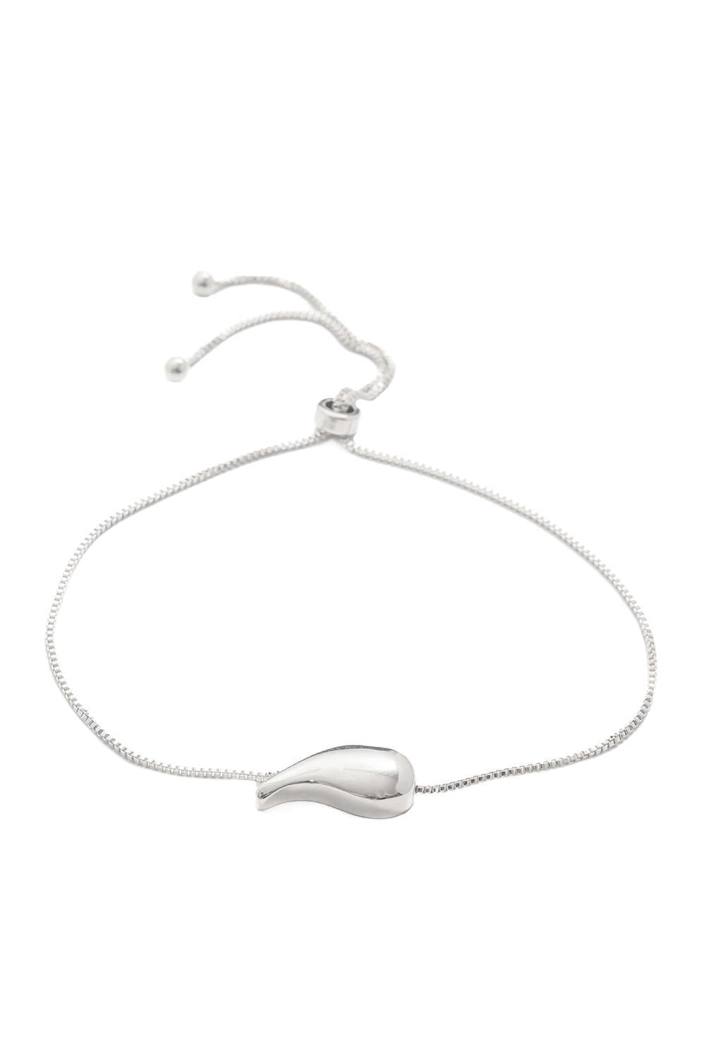 Pulseira P Gota com Banho em Ródio Branco