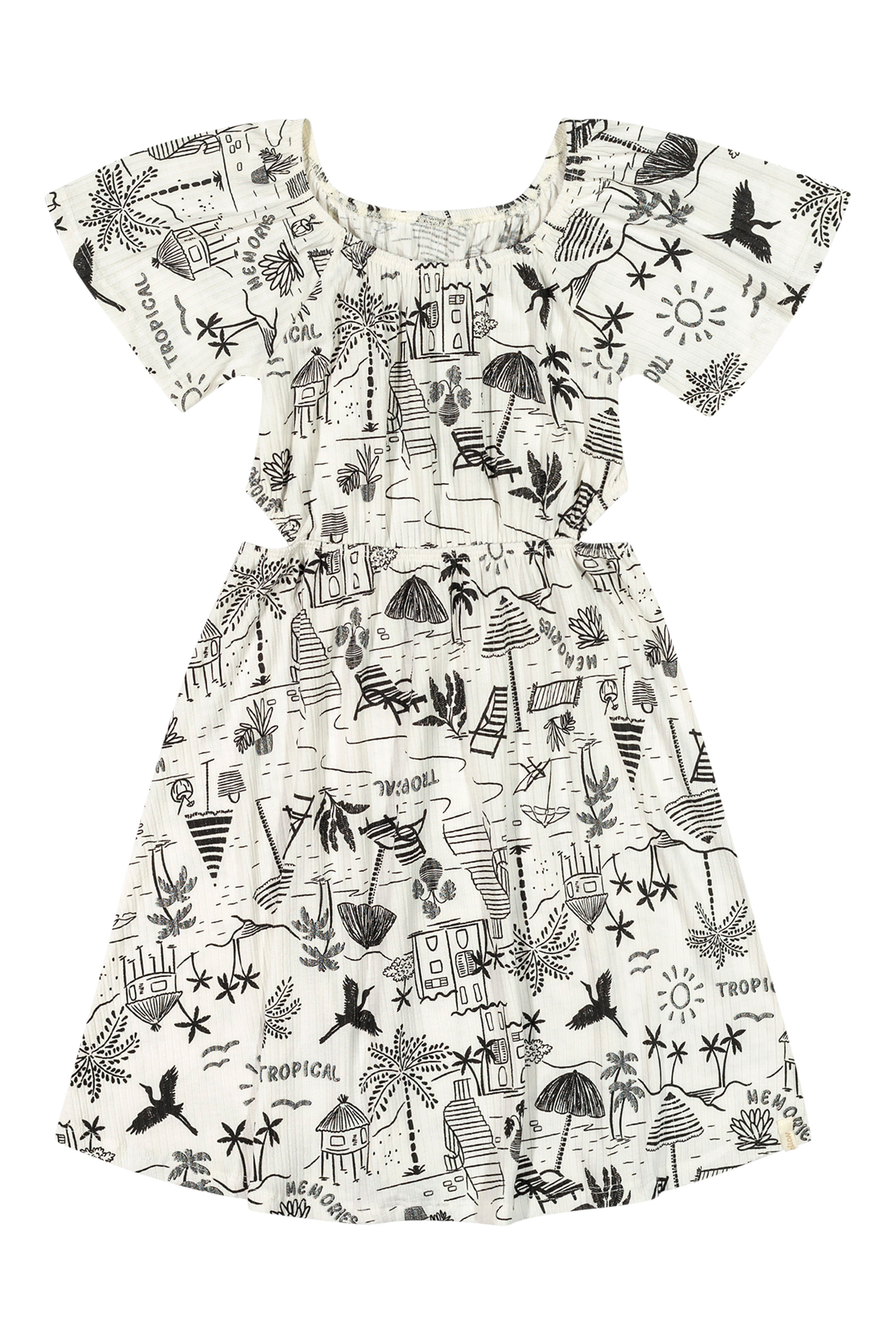 Vestido Infantil Menina Estampado Elian Bege