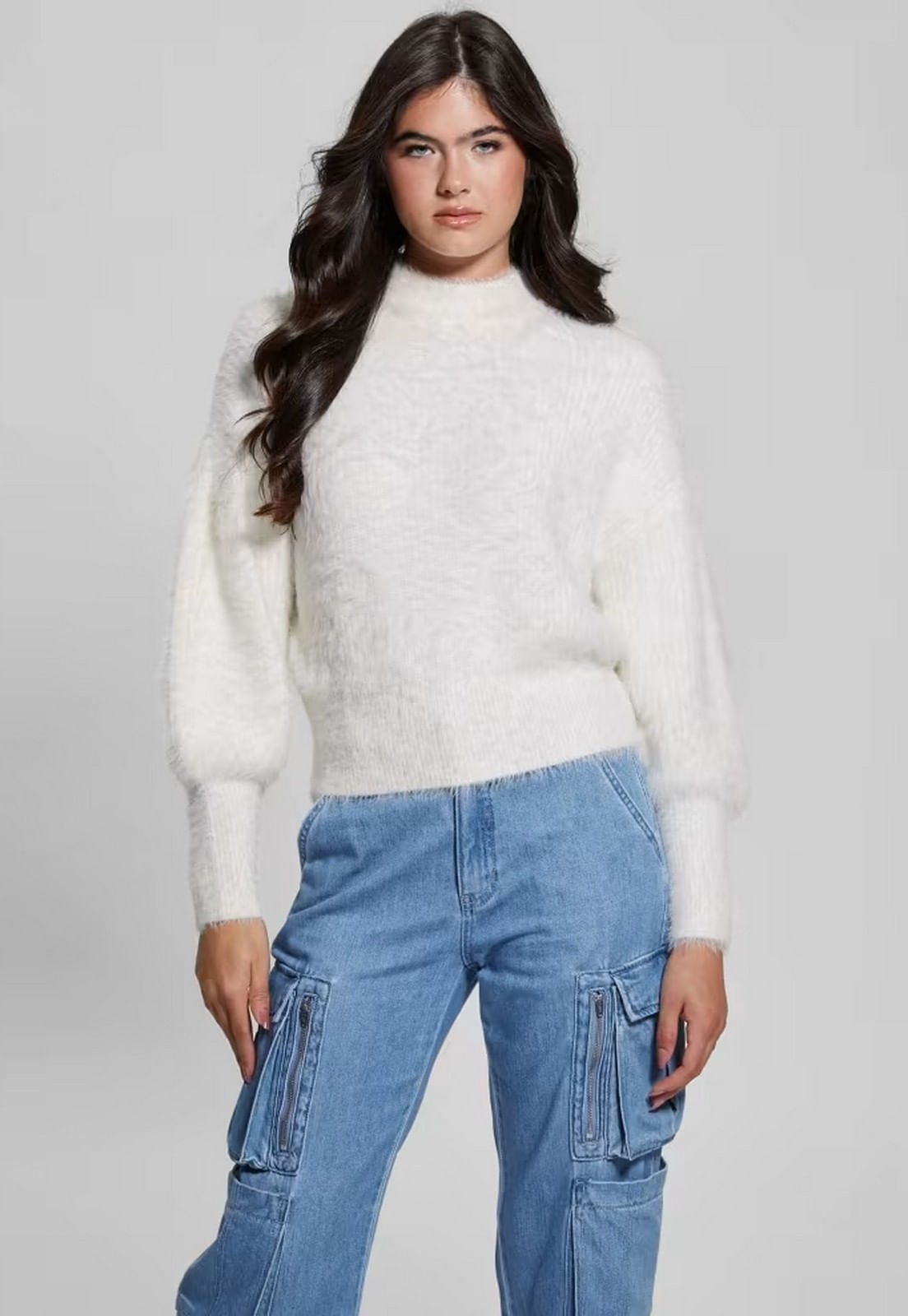 Blusa de Tricot Pelinhos Off White