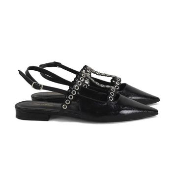 Sapatilha Slingback Metalizada com Ilhós Feminino Ana Mello 39