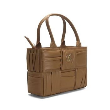 Bolsa Feminino Drapeada Entrelaçada De Couro Ana Mello