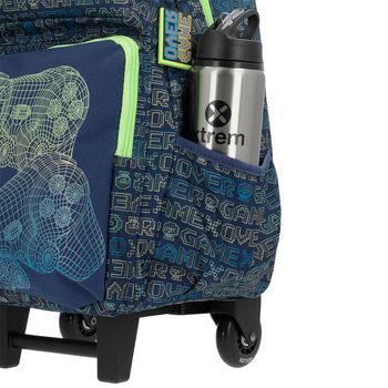 Mochila de Rodinha Infantil New Run Gamer Azul