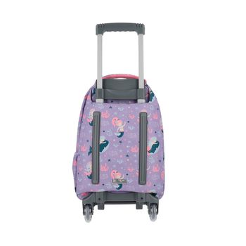 Mochila de Rodinha Infantil New Run Sereia Lilás