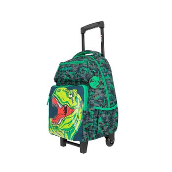 Mochila de Rodinha Infantil New Run Dino Verde