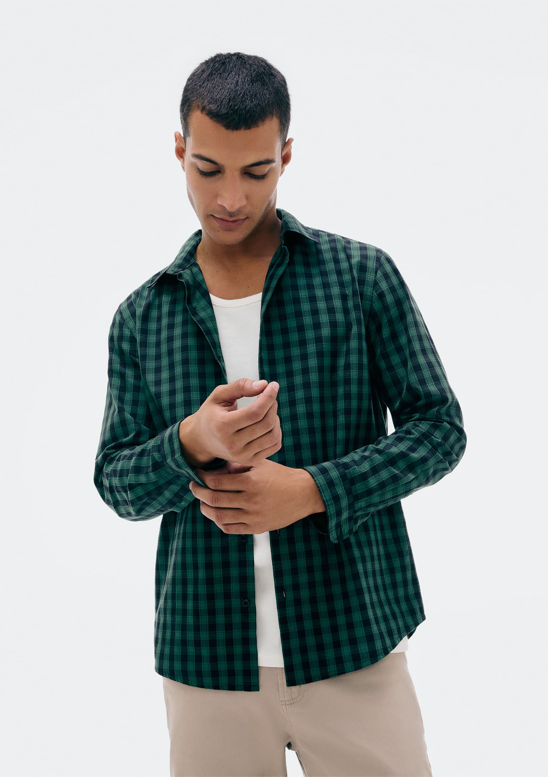 Camisa Masculina Manga Longa Xadrez