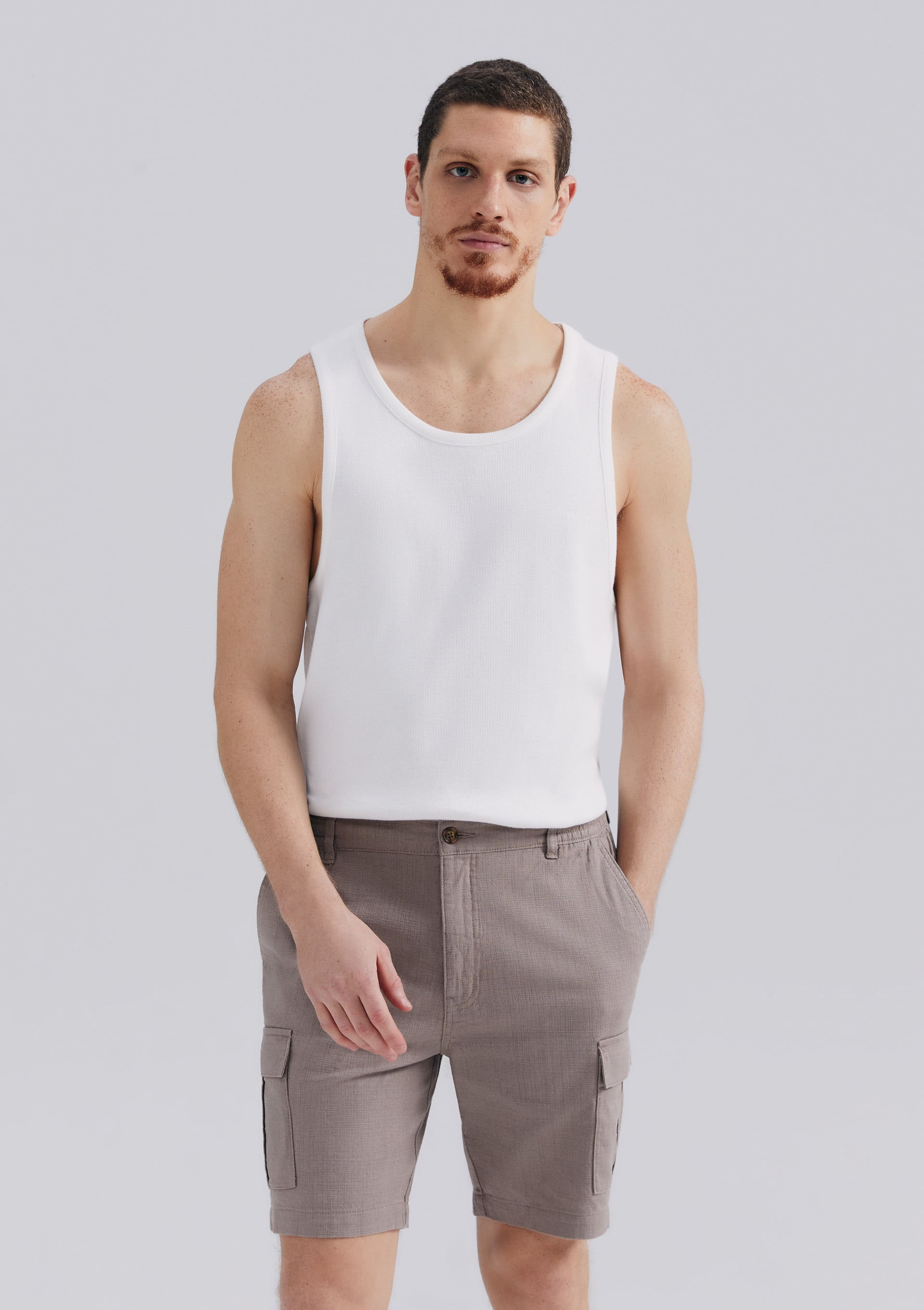 Bermuda Masculina Chino Cargo Texturizada