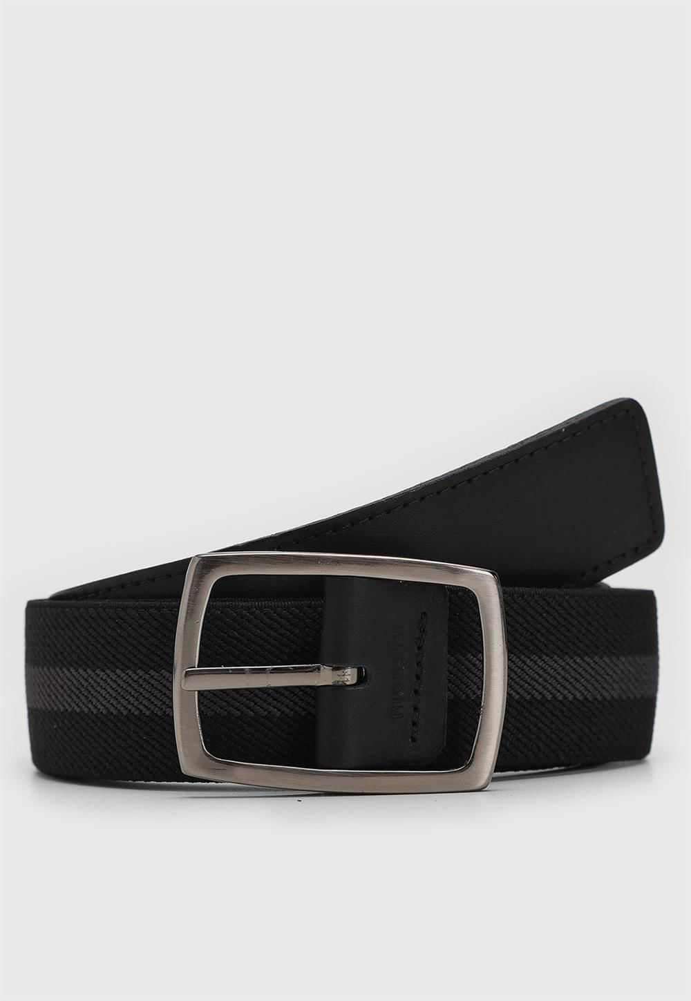 Cinto Casual - Preto / Cinza Grafite