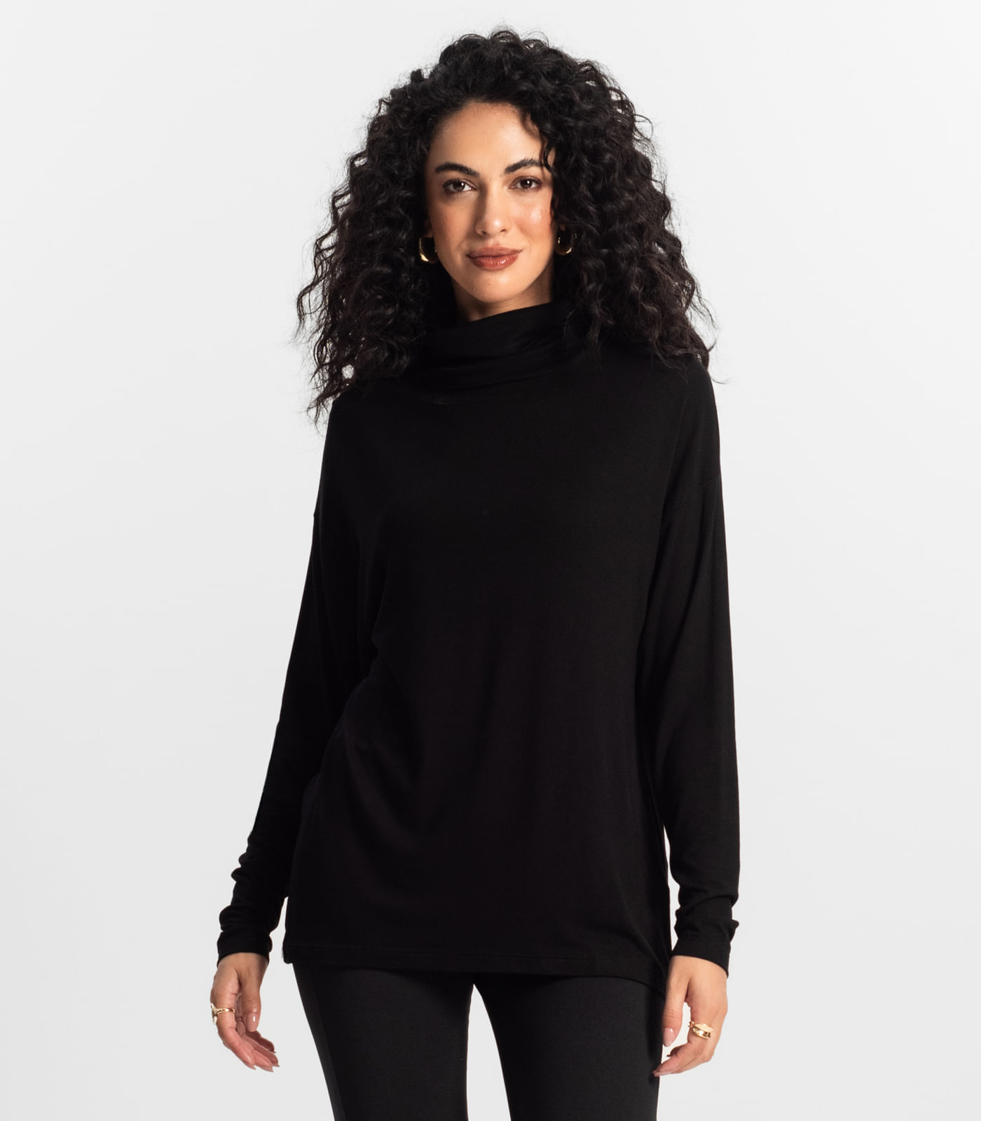 Blusa Manga Longa Feminino Rovitex Preto