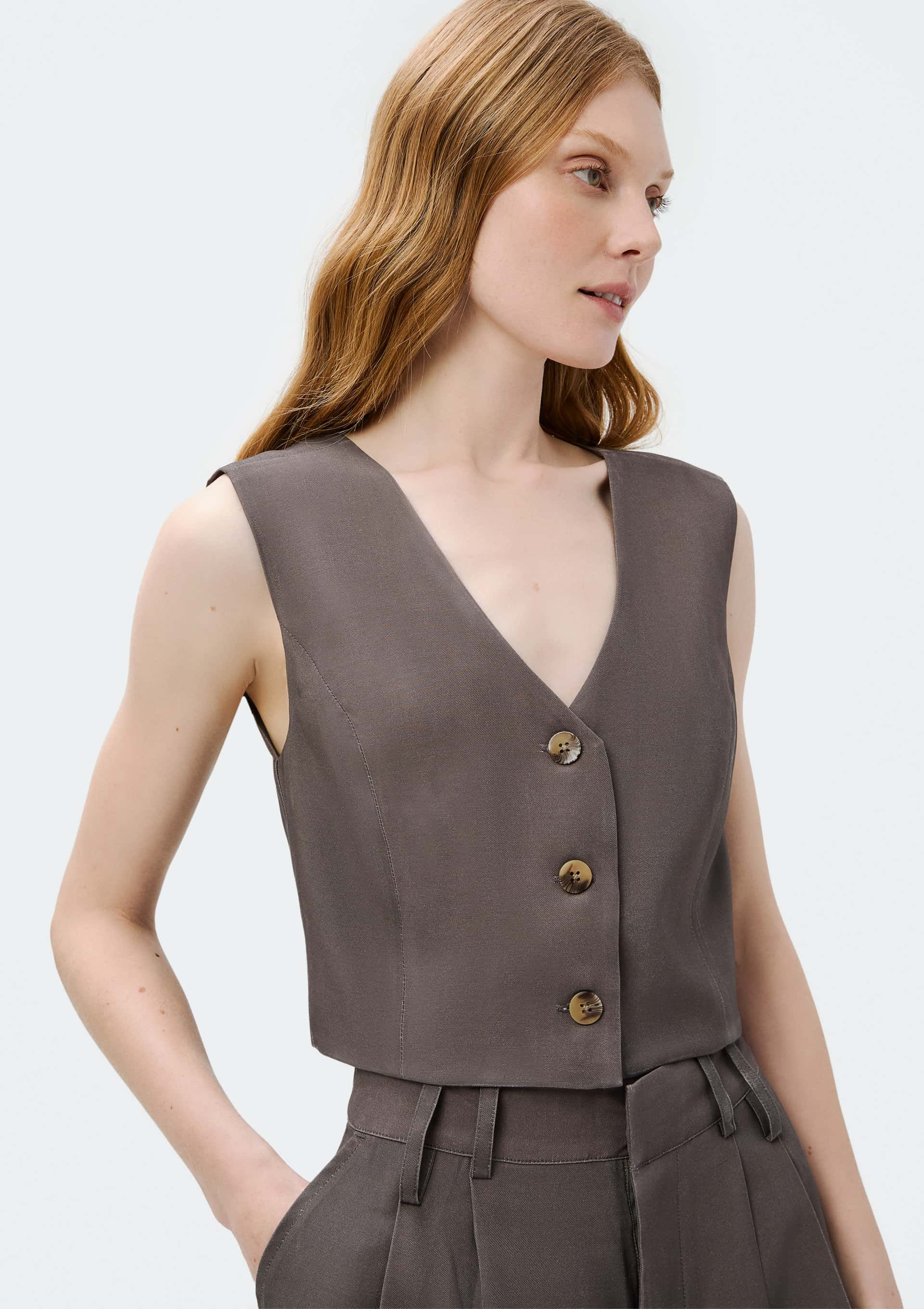 Colete Feminino Cropped Em Viscose