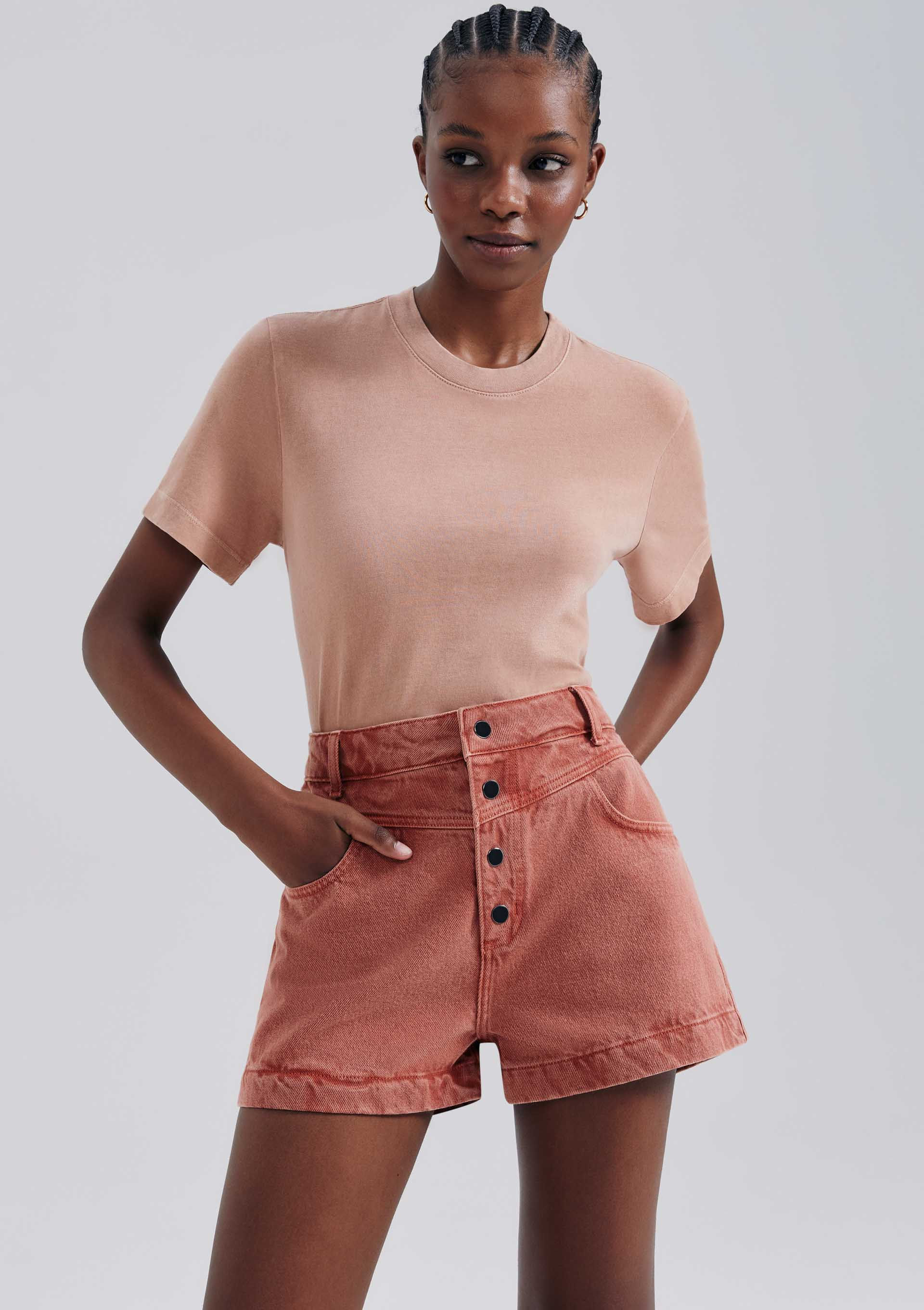 Shorts De Sarja Feminino Estonado