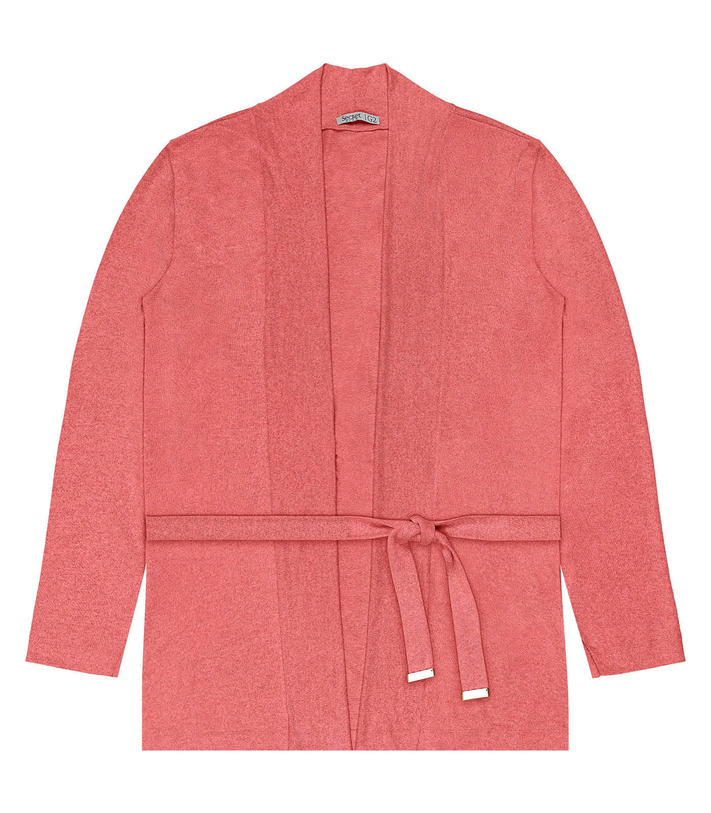 Cardigan Feminino Plus Size Em Tricot Secret Glam Laranja