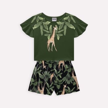 Conjunto Infantil Menina Girafa Nanai 8 / Verde