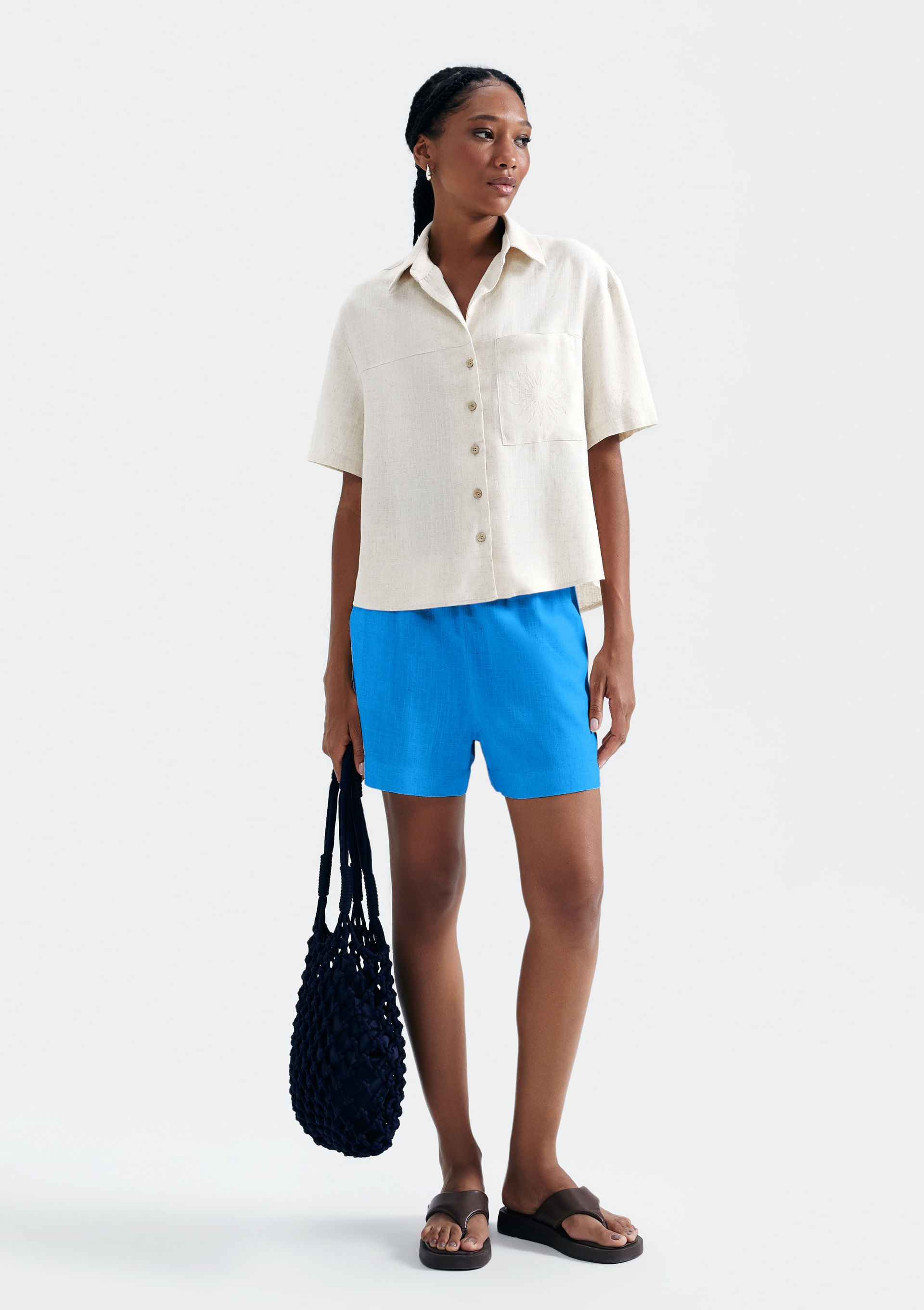 Shorts Feminino Em Viscolinho