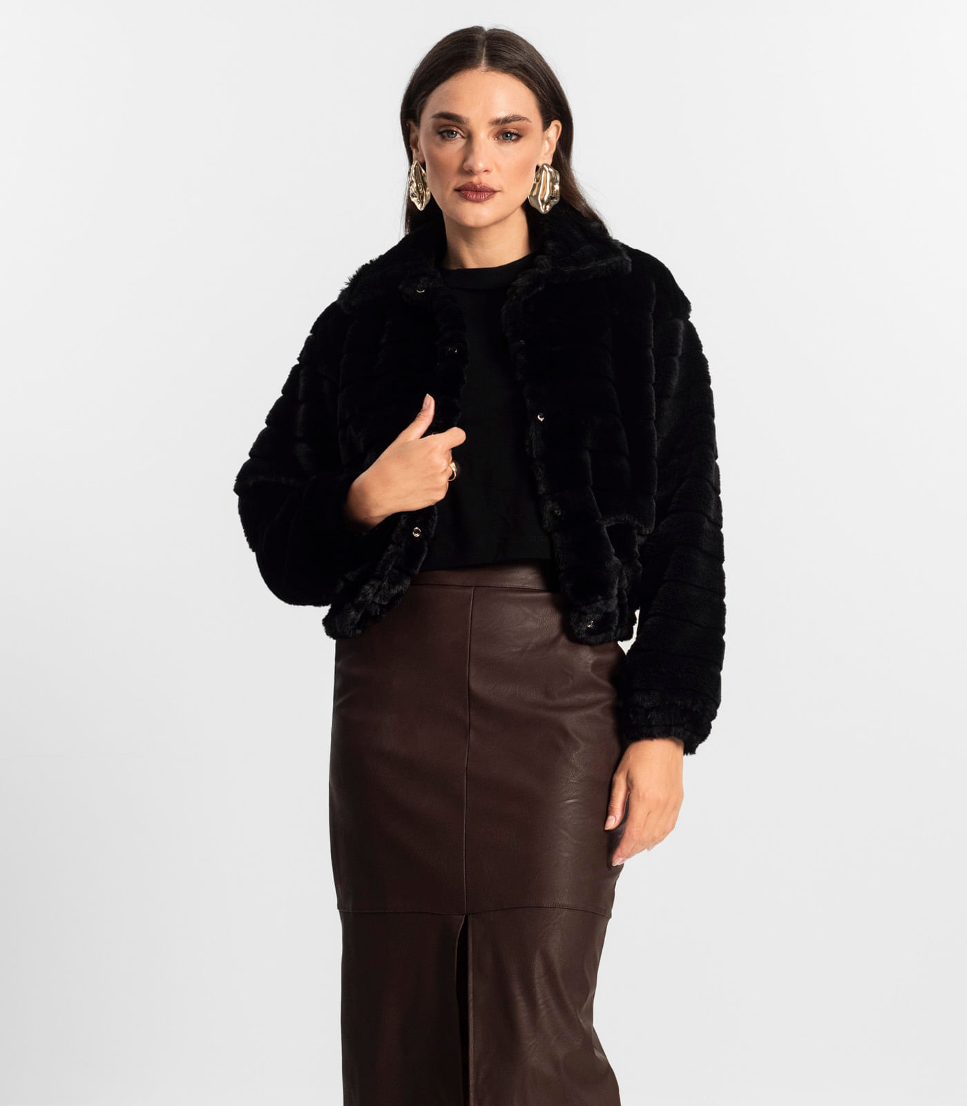 Casaco de Pelo Feminino Endless Preto