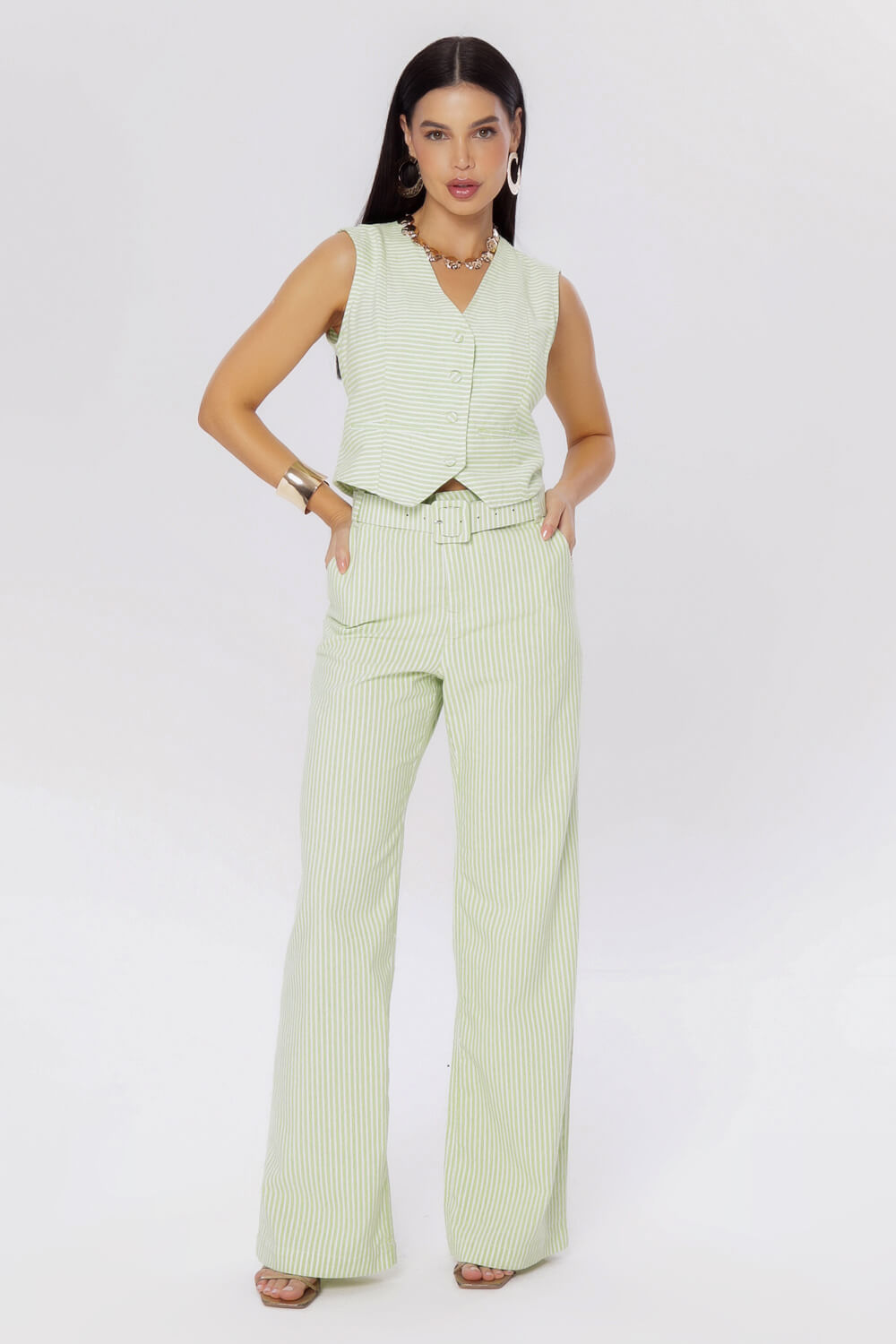 WIDE LEG 27 CINTO STRIPES
