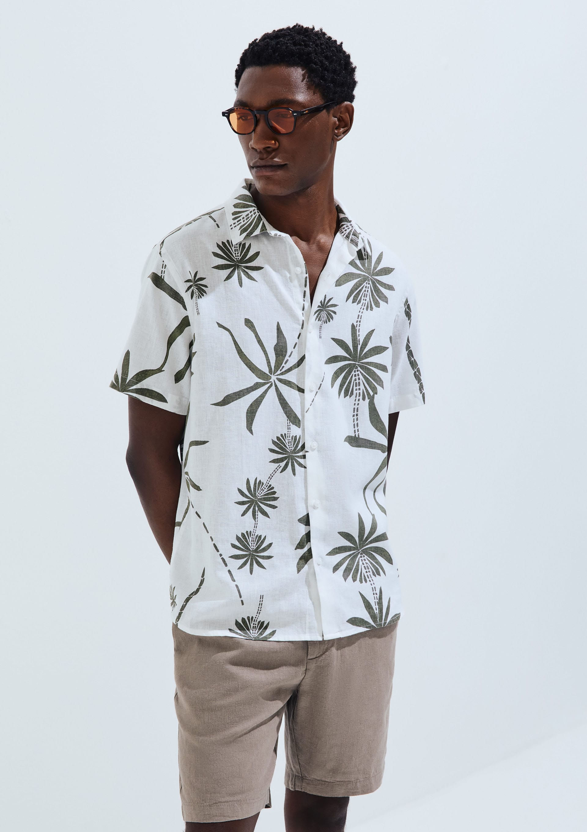 Camisa Masculina Estampada Manga Curta