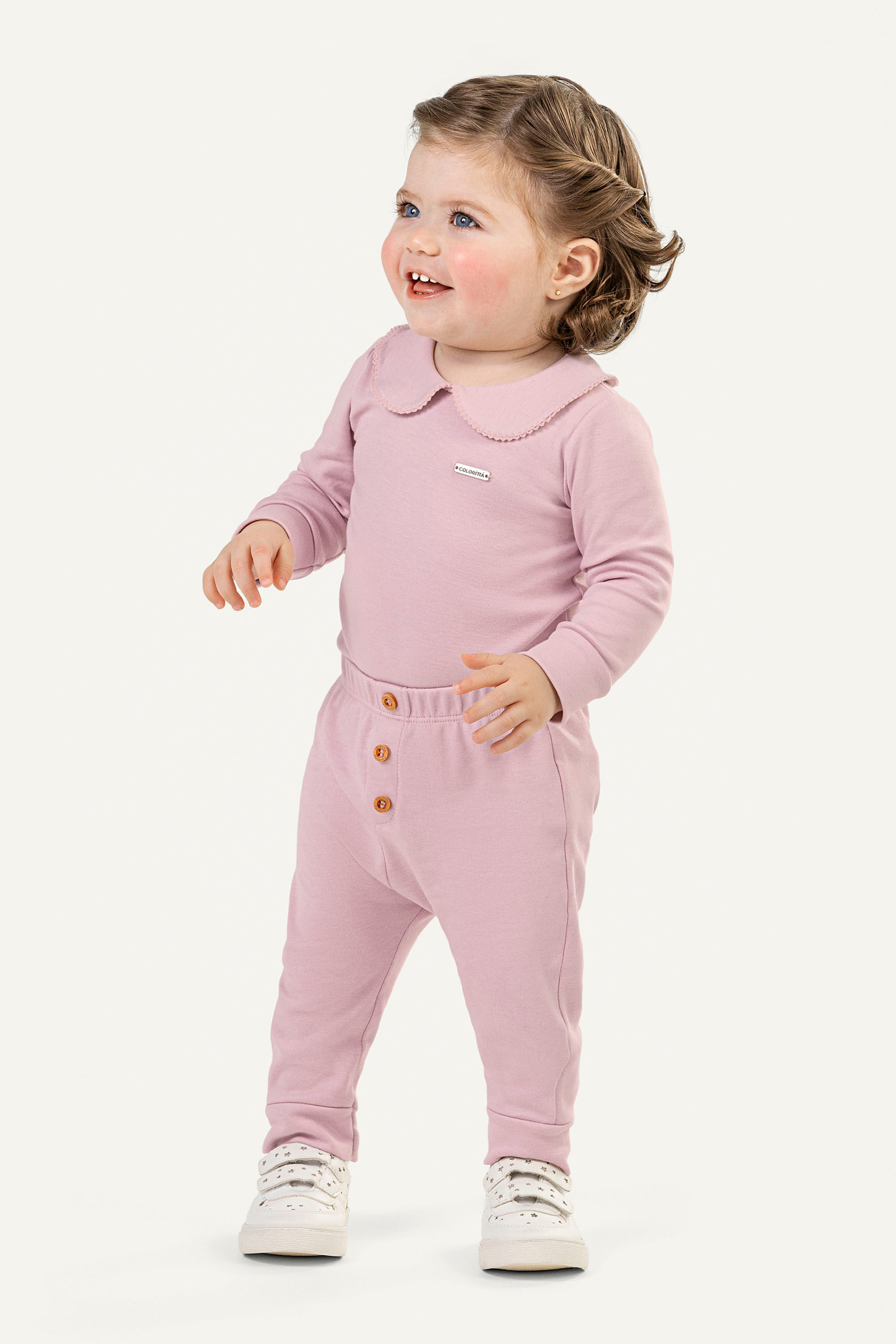 Calça Bebê Unissex Suedine Colorittá Rosa