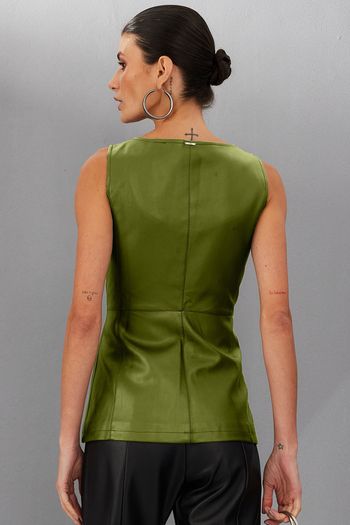 Colete Feminino em Pu Smk Verde PP / Verde