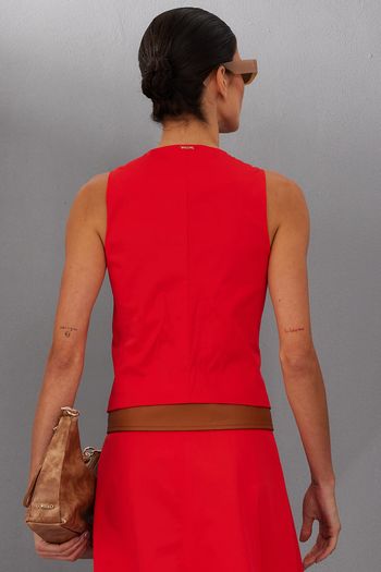Colete Feminino Casual em Linho Smk Vermelho PP / Vermelho