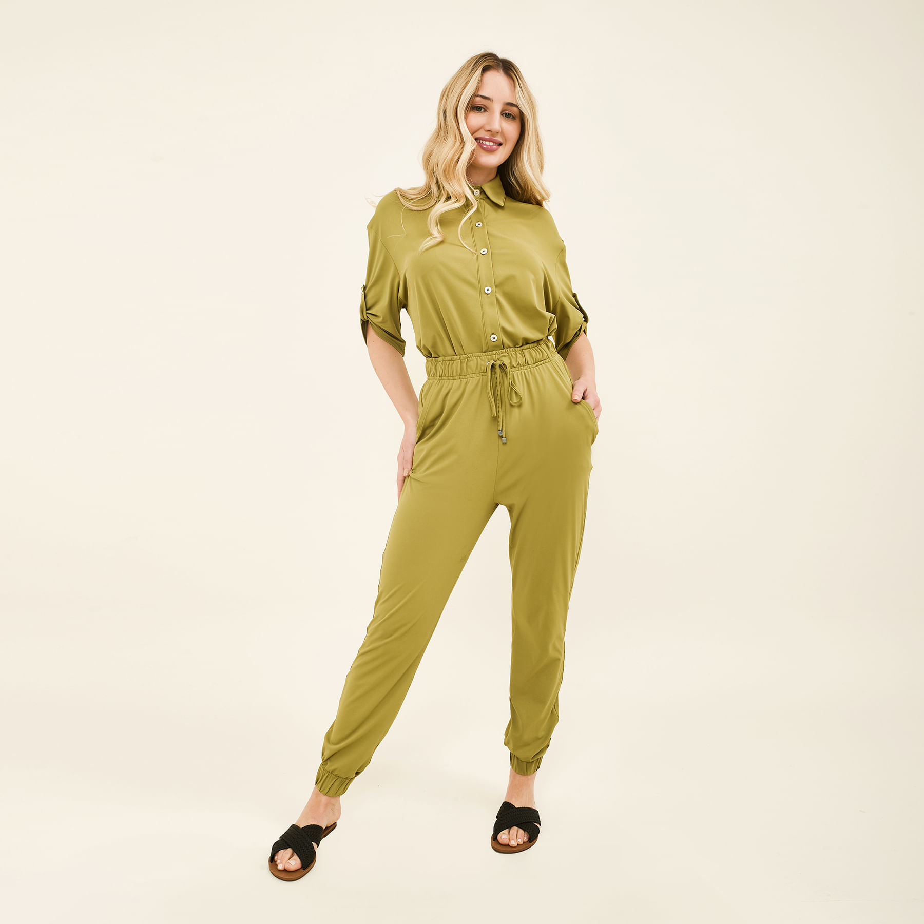 Calça UV Basic Com Proteção Solar Oliva