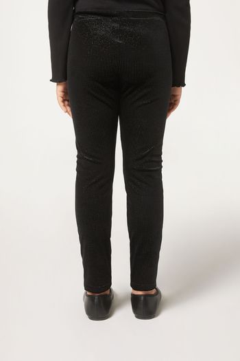 Calça Em Veludo Com Strass Infantil - Preto 3/4 ANOS / Preto